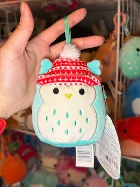 Squishmallows Winston the Owl with Red Beanie 4" Stuffed Plush Ornament